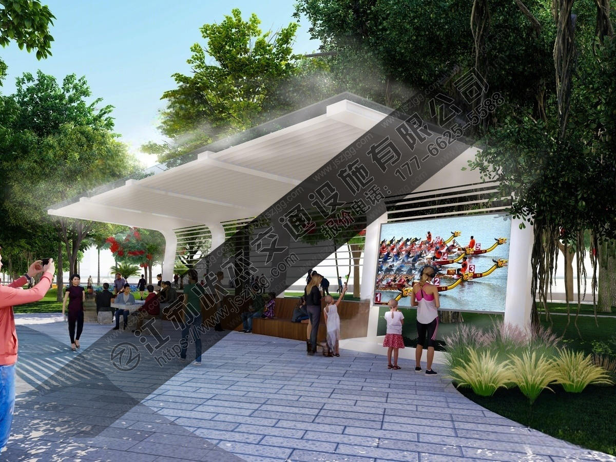 公園景區(qū)廊架改造公園鋼結(jié)構單臂廊架廠家