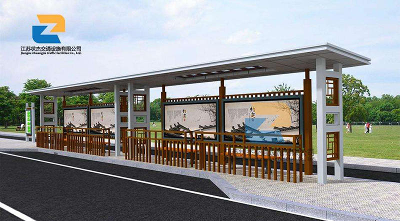 中式古典公交車站臺效果圖