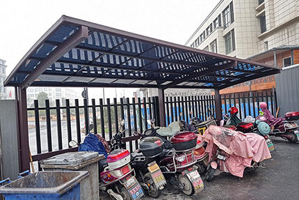 河北滄州小區(qū)電動(dòng)車棚案例